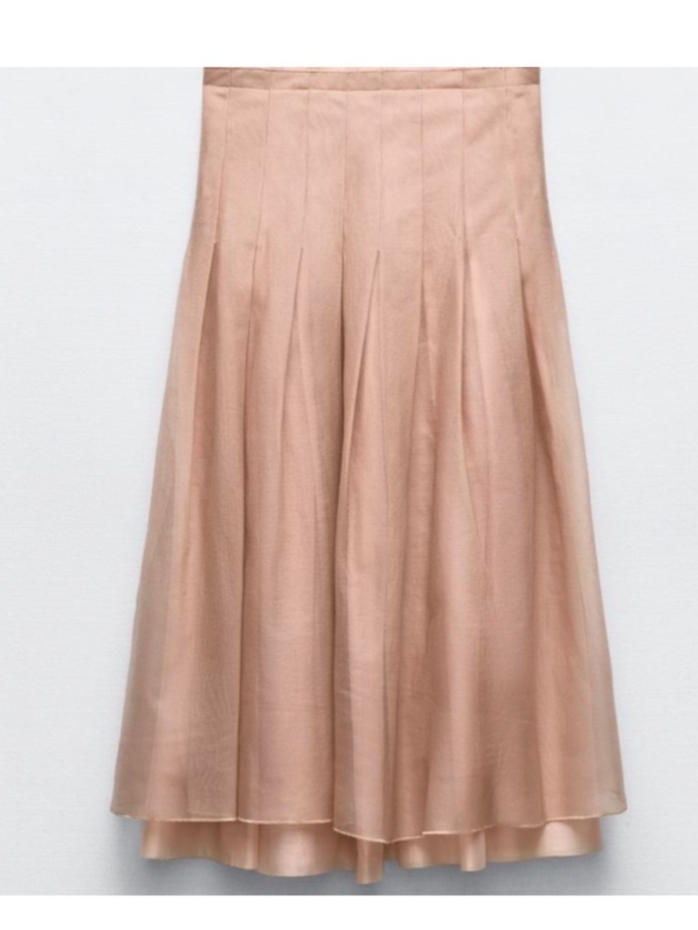 Zara Dusty Rose Pleated Midi Skirt